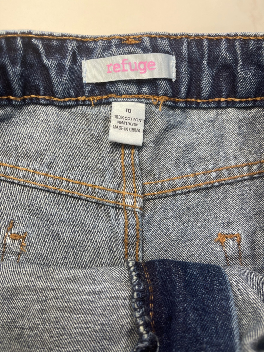 Refuge Mid-Rise Distressed Denim Shorts - Blue - Picture 10 of 14